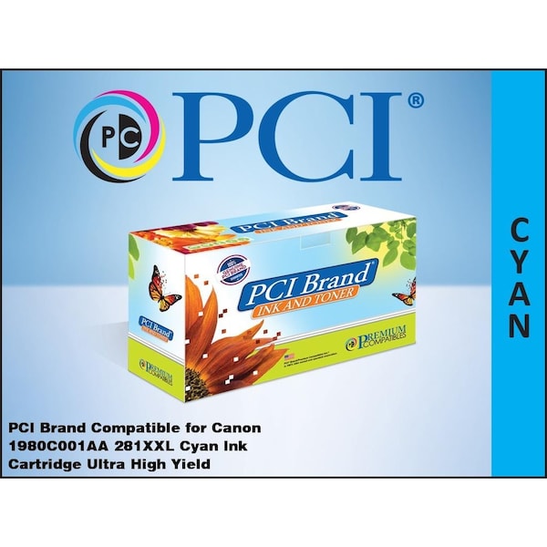 Pci Compatible Canon 281XXL 1980C001 Cyan Ink for PIXMA TS6220, TS702, TS8120, TS8220, TS9120, TS9520 1980C001AA-PCI - main